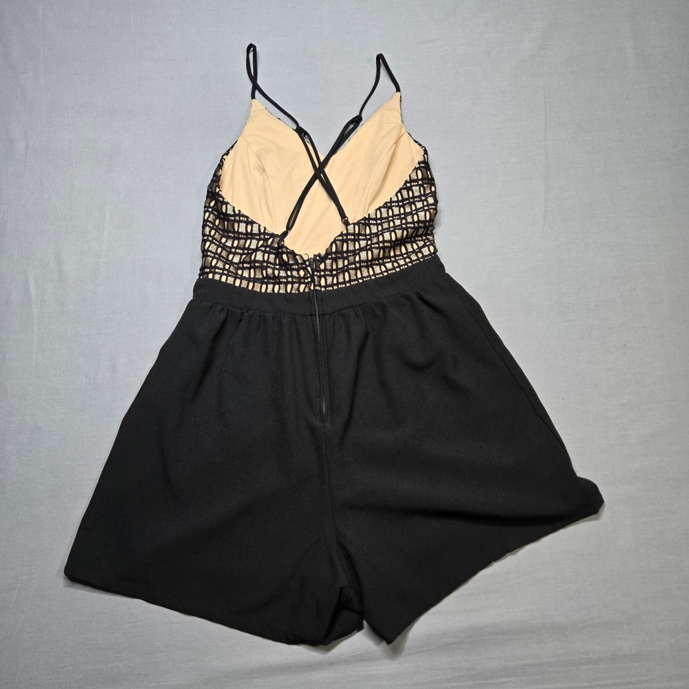 Y2k Charlotte Russe Black Gold Romper Size S Clubwear Party Going Out 2000s Glam - Picture 2 of 7